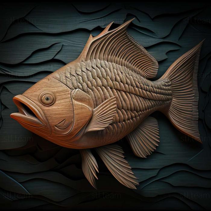 3D model Long  whiskered radinoloricaria fish (STL)